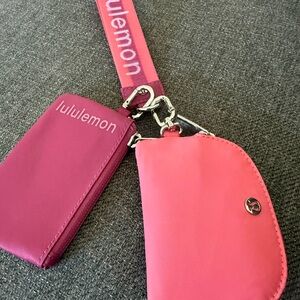 Lululemon Pink and Magenta Dual Pouch Wristlet